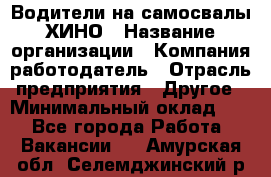 Водители на самосвалы ХИНО › Название организации ­ Компания-работодатель › Отрасль предприятия ­ Другое › Минимальный оклад ­ 1 - Все города Работа » Вакансии   . Амурская обл.,Селемджинский р-н